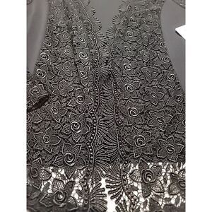 NWT Exclusively Misook‎ XL Black Floral Lace Knit Jacket Cardigan Retail $428